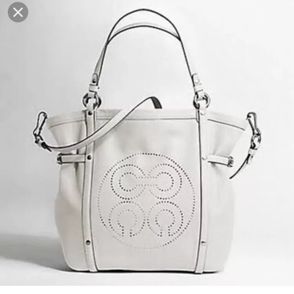 Large White Coach Tote